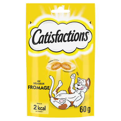 Friandises pour chat et chaton CATISFACTIONS au fromage - Sachet 60g -  Super U, Hyper U, U Express 