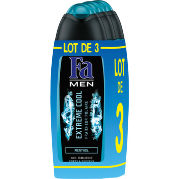 Nestlé Gel Douche Homme Extrême Cool Fa, 3x250ml