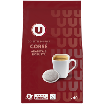 Image de U
Café dosettes CORSÉ N°5 - compatible SENSEO