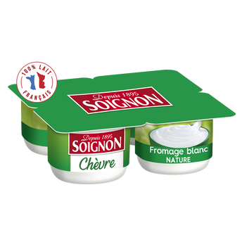 Image de Fromage blanc au lait de chèvre nature SOIGNON - 4 pots de