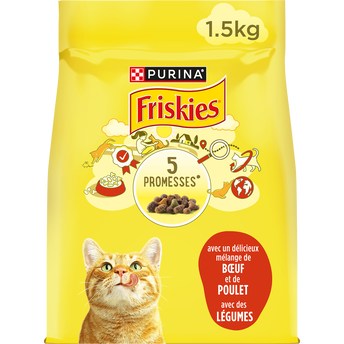 Image de Croquettes pour chat adulte Boeuf et Poulet FRISKIES