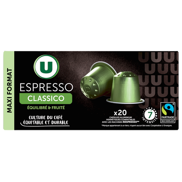 Ethical Coffee Company Café Espresso Classico Max Havelaar U Capsules X20 104g