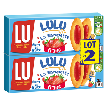 Image de Biscuits à la fraise La Barquette Lulu LU, 2 paquets de