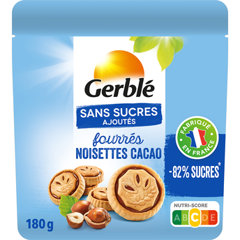 Image de GERBLE - Biscuit fourré cacao noisettes sans sucres ajoutés