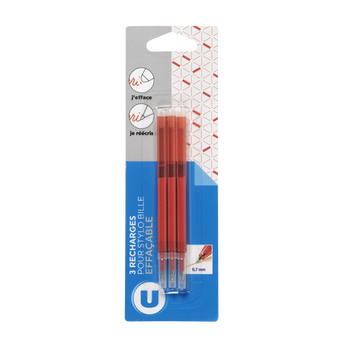 Image de U
Recharge stylo roller effaçable pointe 0,7mm x3