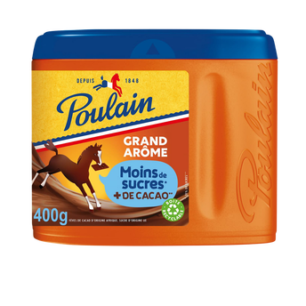 Image de Chocolat en Poudre Grand Arôme moins de sucre POULAIN - Boîte de