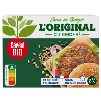 Image de Coeur de Burger L'Original, à base soja/oignons/blé, CEREAL BIO