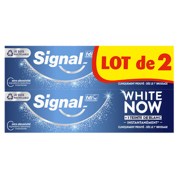 Signal Dentifrice White Now Blancheur Original Signal, 2x75ml