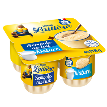 Image de Semoule au Lait Nature LA LAITIERE - 4 pots de