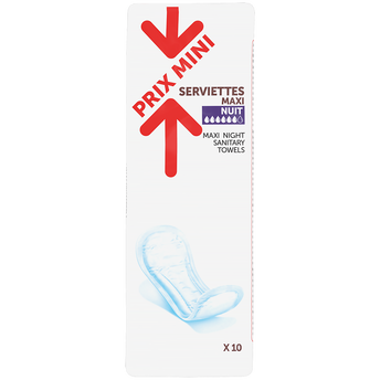 Image de Serviettes maxi nuit avec ailettes x10