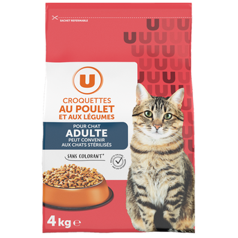 Image de U
Croquettes au poulet et aux légumes pour chat