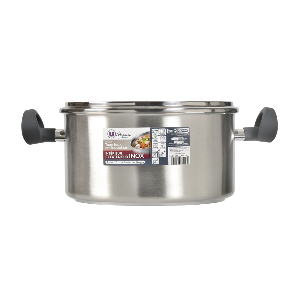 Batterie De Cuisine San Ignacio Onil – 5 Pièces Inox (2 Faitouts 18/20 Cm, 1 Casserole 16 Cm) – Compatible Toutes Plaques – Design Cuivre