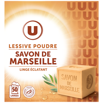 Image de U
Lessive en poudre - Savon de Marseille - 50 lavages - 2.5