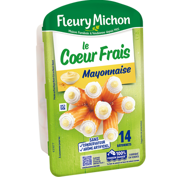 Fleury Michon Bâtonnets Surimi Coeur Frais Mayonnaise Fleury Michon X14 224g