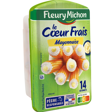 Fleury Michon Bâtonnets Surimi Coeur Frais Mayonnaise Fleury Michon X14 224g