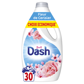 Image de Lessive liquide Fleur de cerisier et Eau de Rose DASH - x30