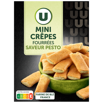 Image de U
Biscuit apéritif Mini crêpes fourrées saveur pesto