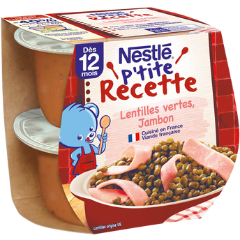 Image de Plats complets P'TITE RECETTE Lentilles vertes jambon