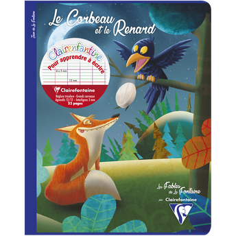Image de Cahier Maternelle CLAIREFONTAINE, avec stickers Fable de la Fontaine,17x22cm, 32 pages, coloris assortis