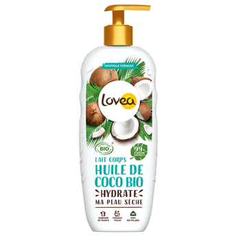 Image de Lait corps hydratant pour peaux sèches coco bio LOVEA nature