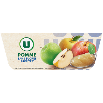 Image de U
Dessert fruitier Coupelles sans sucres ajoutés pomme nature