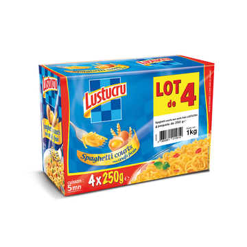 Lustucru Pâtes Aux Oeufs Spaghetti Courts Lustucru, 4x250g