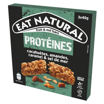 Image de Barres proteïnées cacahuètes amandes caramel salé EAT NATURAL