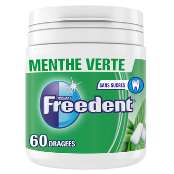 Image de Chewing gum sans sucre menthe verte FREEDENT, boîte 60 dragées