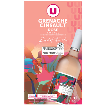 Image de U
Vin rosé IGP Pays d'Oc grenache cinsault - Fontaine à vin