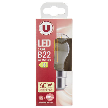Image de U
Ampoule Led mini ronde 60w b22 transparent lumière