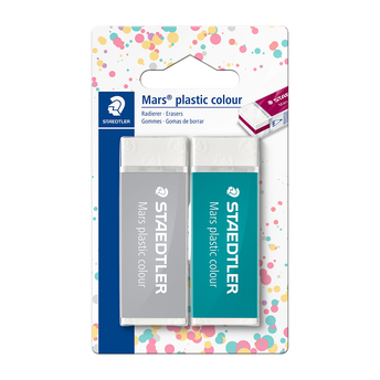Image de Gomme STAEDTLER plastique blanche et couleur très haute