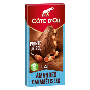Image de Chocolat au lait amandes caramélisées COTE D'OR - Tablette de