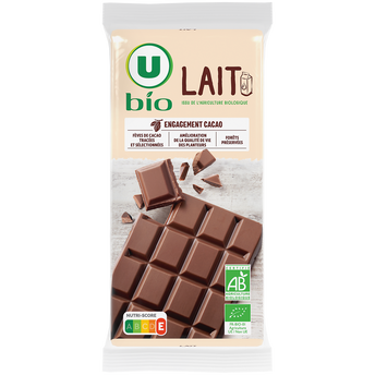 Image de U BIO
Chocolat au lait, tablettes