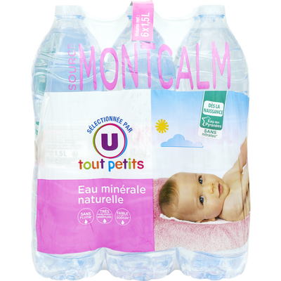 Eau Minérale Naturelle U Tout Petits 6 Bouteilles De 1 U 1