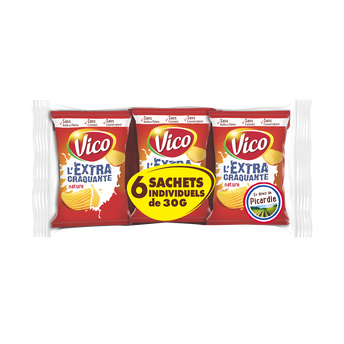 Image de Chips extra-craquantes nature multipack VICO, 6 sachets de