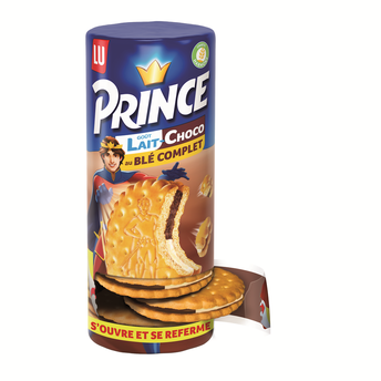 Image de Biscuits fourrés au chocolat lait au blé complet PRINCE, paquet de