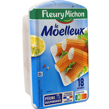 Fleury Michon Bâtonnets Moelleux Saveur Crabe Fleury Michon, X18 Soit 288g