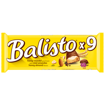 Image de Barres chocolat miel amandes BALISTO, 9 barres