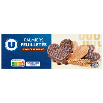 Image de U
Palmiers feuilletés nappés chocolat au lait, paquet