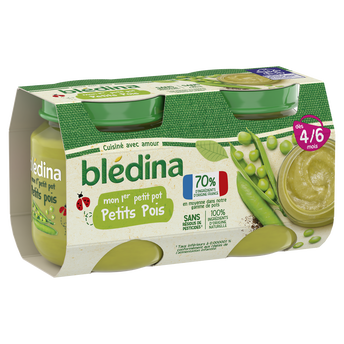 Image de Petits pots bébé petits pois dès 4 mois BLEDINA
