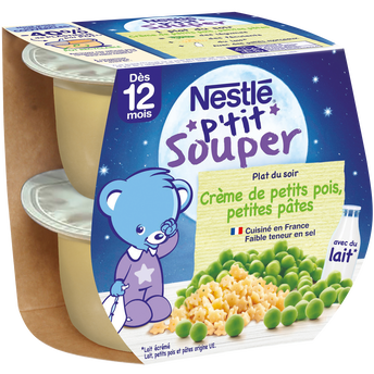 Image de Repas du soir P'TIT SOUPER Petits pois et pâtes