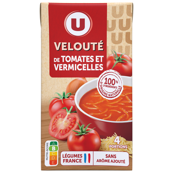 Image de U
Soupe Velouté tomates vermicelles brique