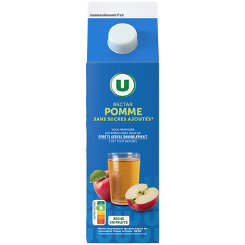 Image de U
Nectar pomme sans sucres ajoutés brique