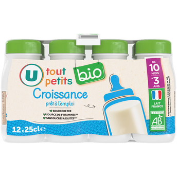 Image de U TOUT PETITS BIO
Lait de croissance DHA 10 mois à 3 ans