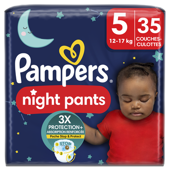 Image de Couches-Culottes Baby-Dry Night Pants pour la nuit Taille 5 PAMPERS