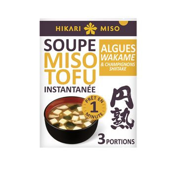 Hikari Miso Soupe Instantanée Miso Tofu Algues Wakame Et Champignons Hikari Miso,59g
