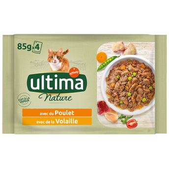 Image de Sachets fraîcheur pour chat au poulet et à la volaille ULTIMA