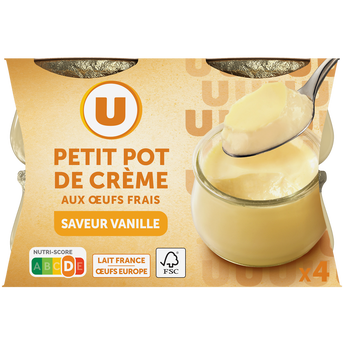 Image de U
Desserts lactés à la crème aux oeufs frais saveur vanille