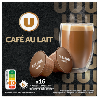Caf capsules caf au lait Compatible DOLCE GUSTO x16 Super