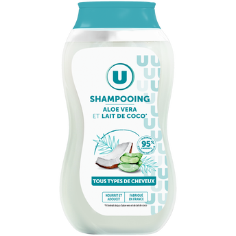 Image de U
Shampooing Tous types de cheveux, lait de coco & aloe vera